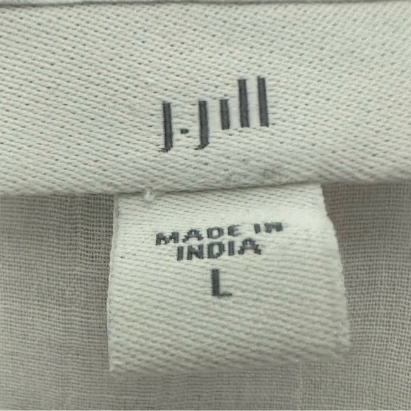 J.Jill White Gauze Shirt Top Pom Pom Tassels - Picture 5 of 7